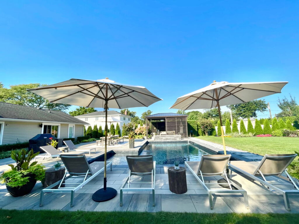 Poolside with Umbrellas