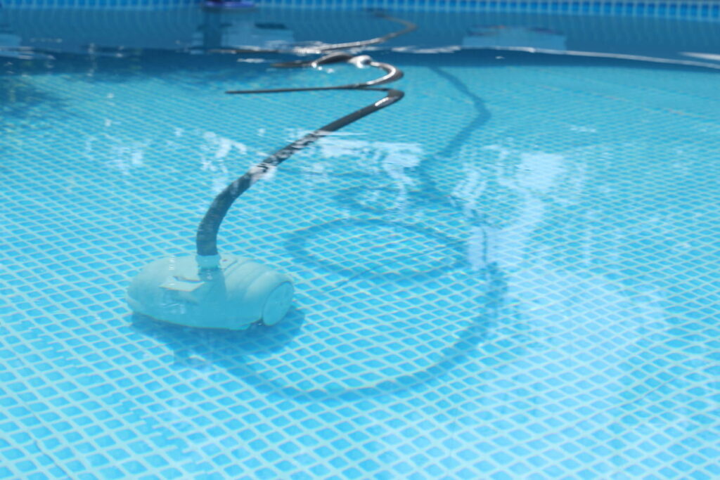 robotic cleaner in swimming pool